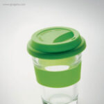 Vaso de cristal y silicona verde detalle rg regalos publicitarios