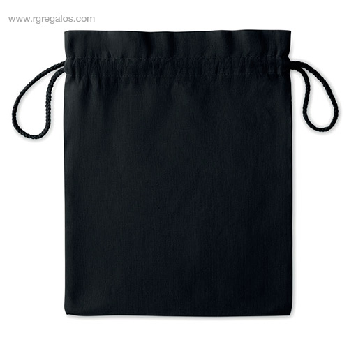 Bolsa algodón negra para regalo mediana 25 x 32 cm - RG regalos