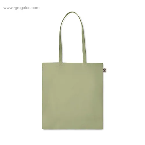 Bolsa algodon organico colores verde asas largas rg regalos
