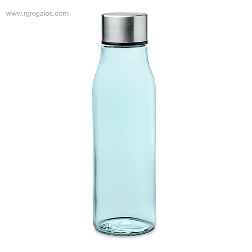 Botella de cristal 500 ml azul transparente - RG regalos publicitarios