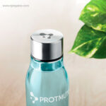 Botella de cristal 500 ml azul transparente logo rg regalos promocionales