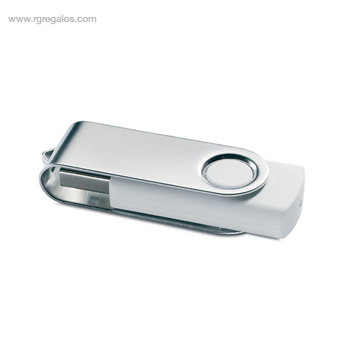 Memoria USB clip personalizado blanco- RG regalos
