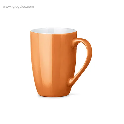 Taza ceramica colores 370 ml naranja rg regalos publicitarios
