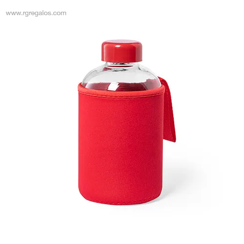 Botella con funda de neopreno 600 ml roja rg regalos