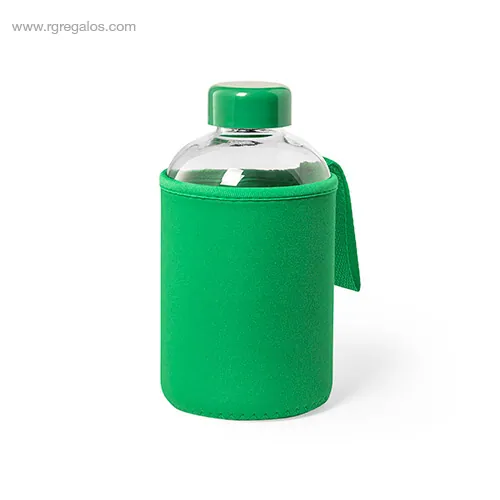 Botella con funda de neopreno 600 ml verde rg regalos