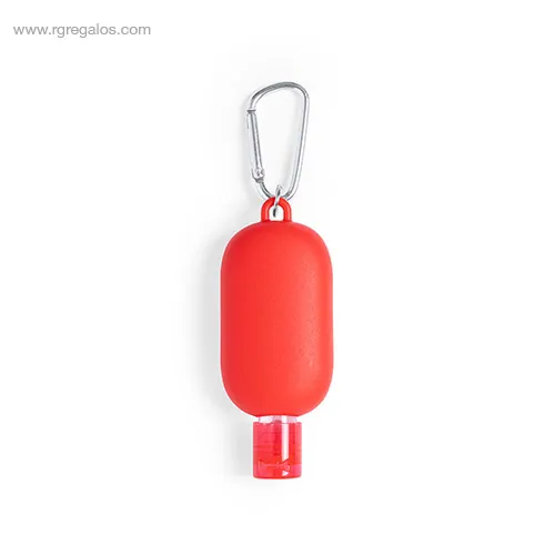 Gel hidroalcholico mosqueton color rojo detras rg regalos