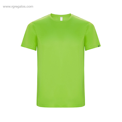 Camiseta tecnica eco hombre verde fluor rg regalos