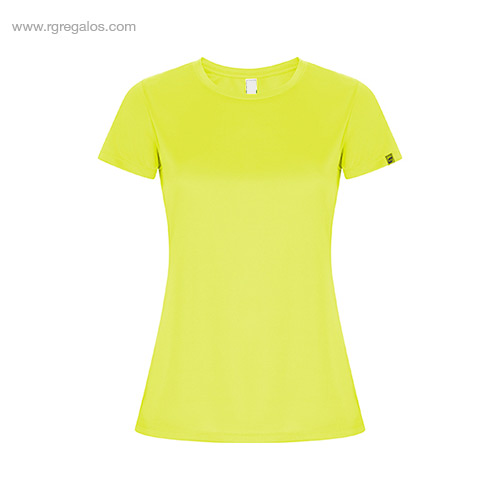 Camiseta tecnica eco mujer amarillo fluor rg regalos