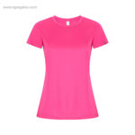 Camiseta tecnica eco mujer rosa fluor rg regalos