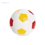 Balón de fútbol con logotipo rojo amarillo