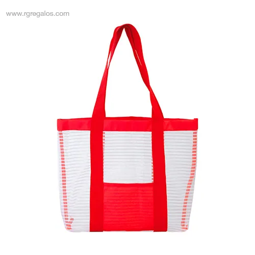 Bolsa de playa de malla roja rg regalos personalizados