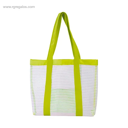 Bolsa de playa de malla verde rg regalos personalizados