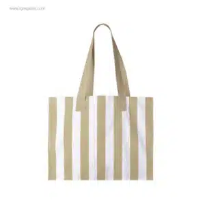 Bolsa de playa rayas algodón reciclado beige