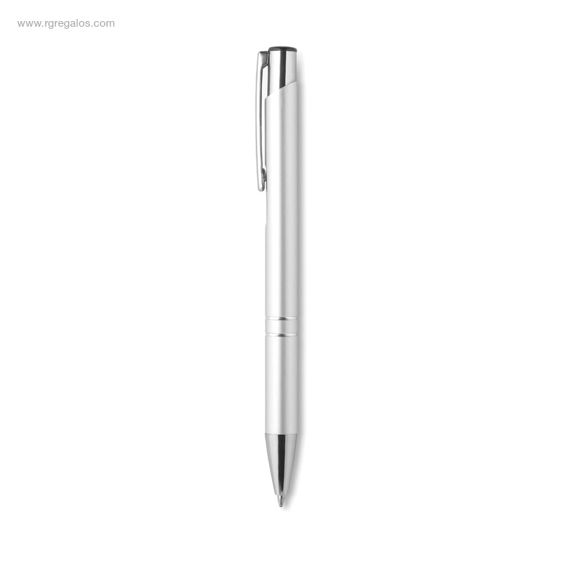 Bolígrafo aluminio brillante plata RG regalos
