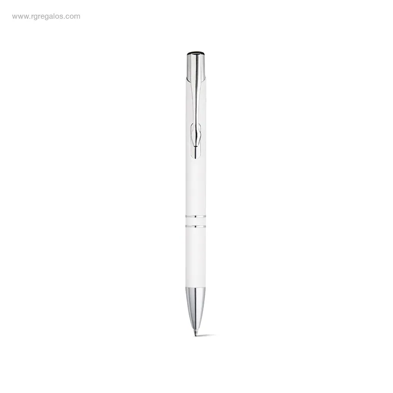 Bolígrafo-aluminio-y-goma- blanco-RG-regalos