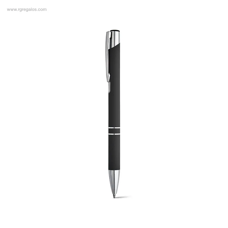 Bolígrafo-aluminio-y-goma- negro-RG-regalos