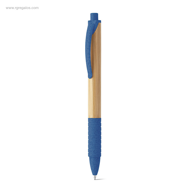 Bolígrafo de bambú y trigo azul RG regalos publicitarios