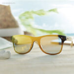 Gafas de sol bambú amarillas espejo RG regalos