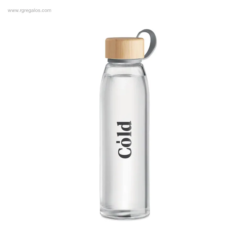 Botella de cristal y bambu  ml RG regalos personalizados