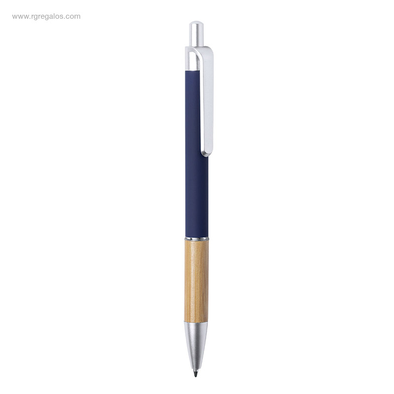 Bolígrafo bambú y aluminio azul RG regalos