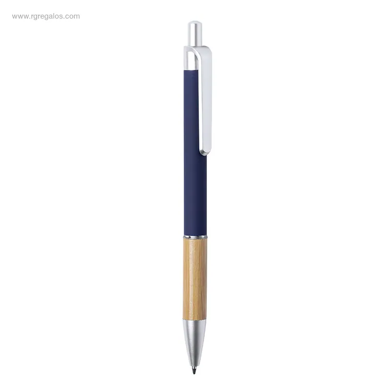 Bolígrafo-bambú-y-aluminio-azul-RG-regalos