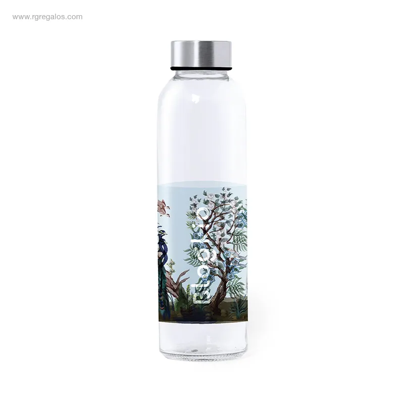Botella-cristal-sublimación-color-tapón-acero-RG-regalos