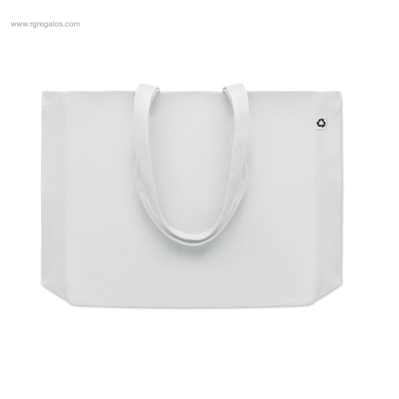 Bolsa canvas reciclado gr blanca fuelle RG regalos publicitarios