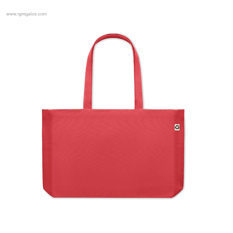 Bolsa canvas reciclado gr roja asas RG regalos publicitarios