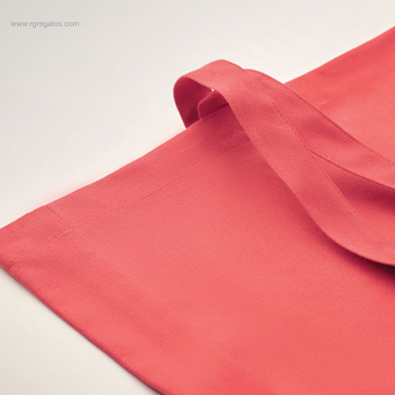 Bolsa canvas reciclado gr roja detalle RG regalos publicitarios