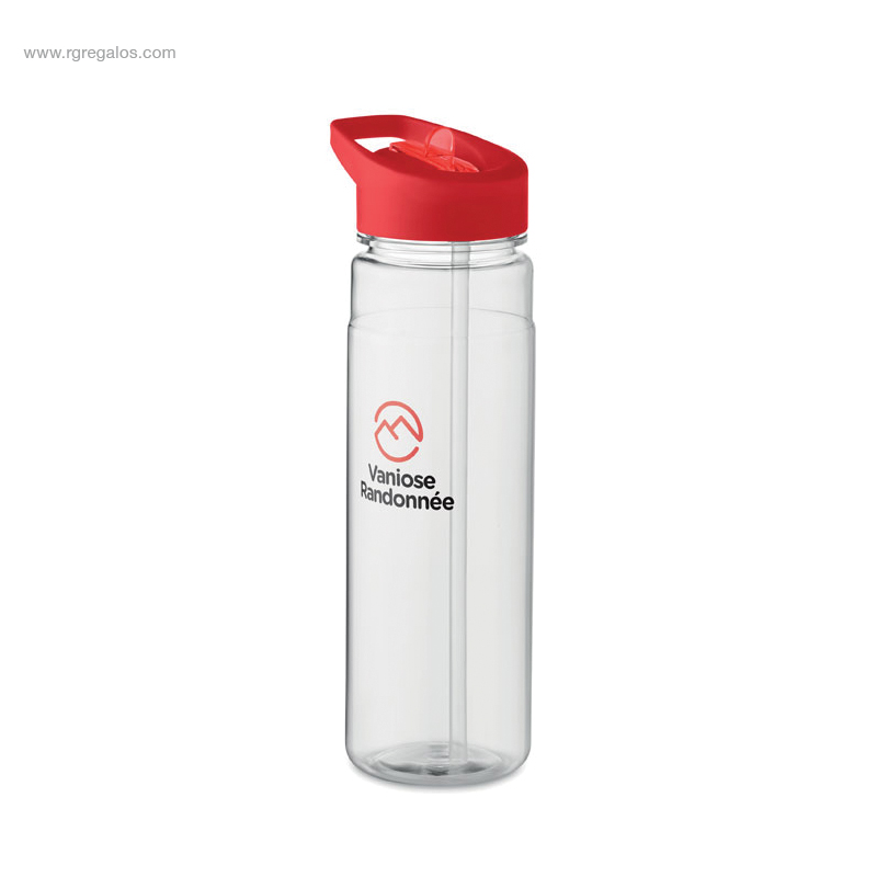 Botella RPET con boquilla 650ml roja logo RG regalos personalizados