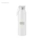 Botella aluminio con asa 600ml blanca logo RG regalos