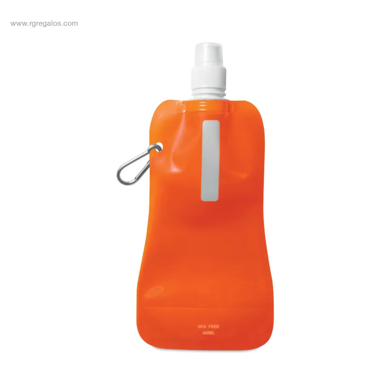 Botella plegable PET 480ml naranja RG regalos publicitarios