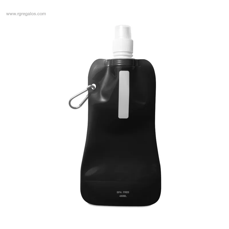 Botella plegable PET 480ml negra RG regalos publicitarios