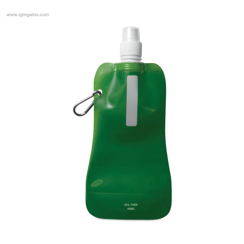 Botella plegable PET 480ml verde RG regalos publicitarios