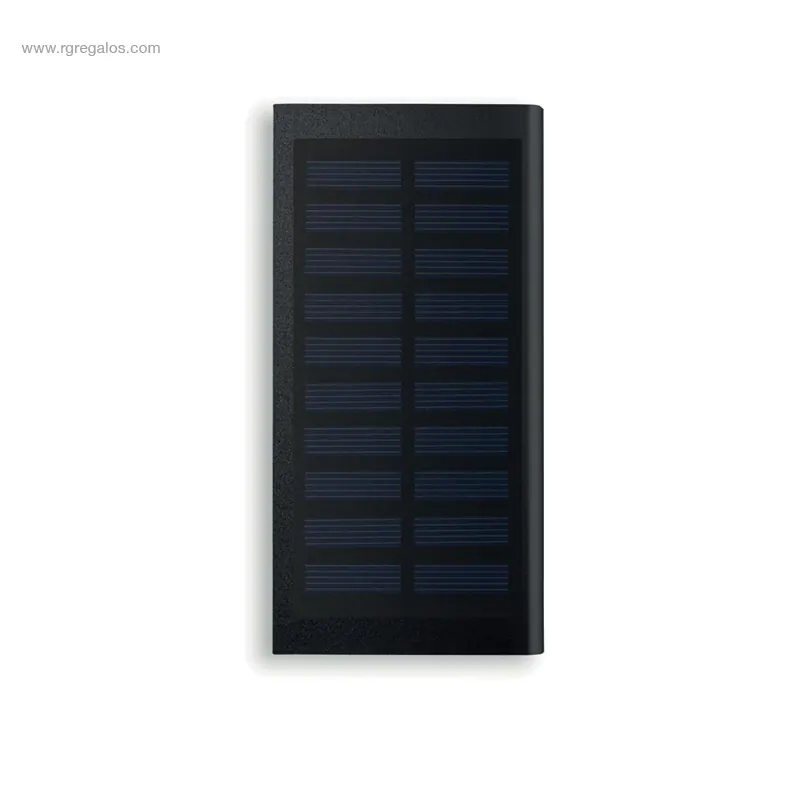 Power bank solar 8000 mAh negro cara RG regalos