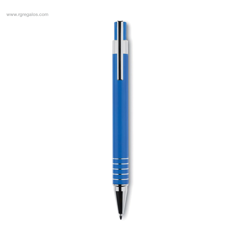 Set bolígrafo y portaminas aluminio azul detalle RG regalos