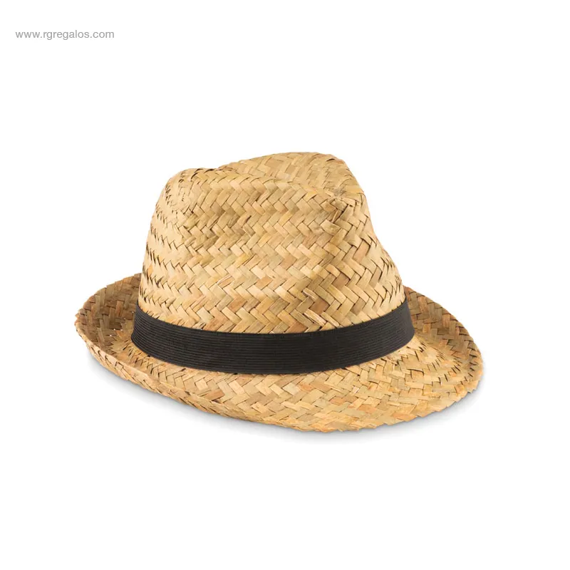 Sombrero de paja personalizado cinta negra RG regalos publicitarios