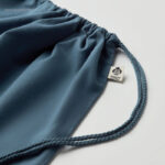 Mochila cuerdas algodón orgánico colores azul etiqueta eco RG regalos