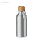 Botella aluminio tapón bambú 400ml