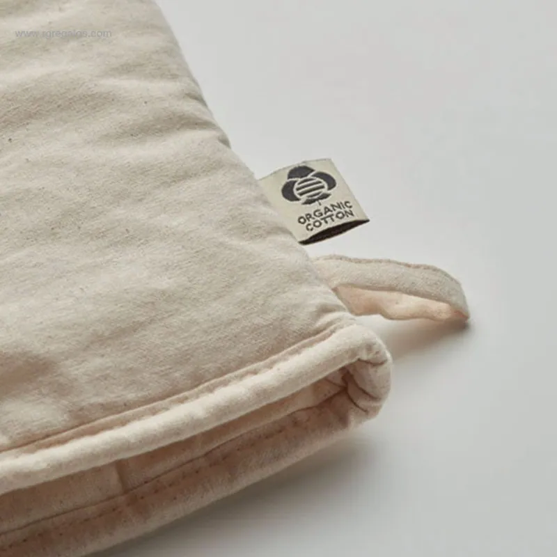 Manopla algodón orgánico etiqueta personalizada para regalo promocional