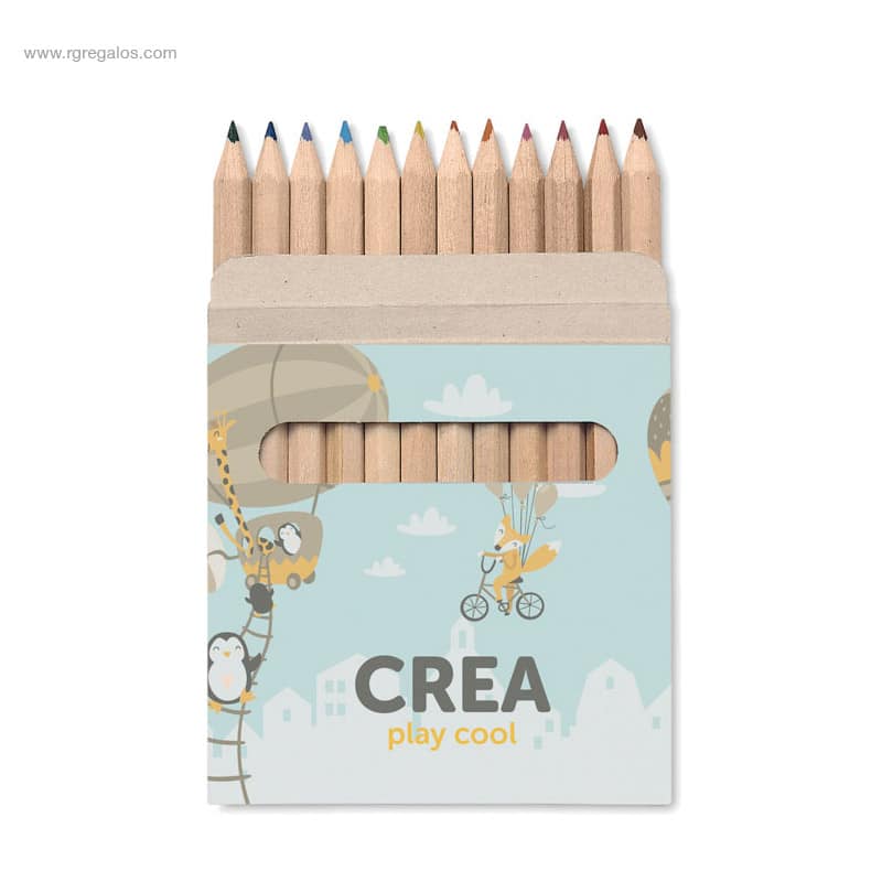 Caja personalizada 12 lápices de colores promocional