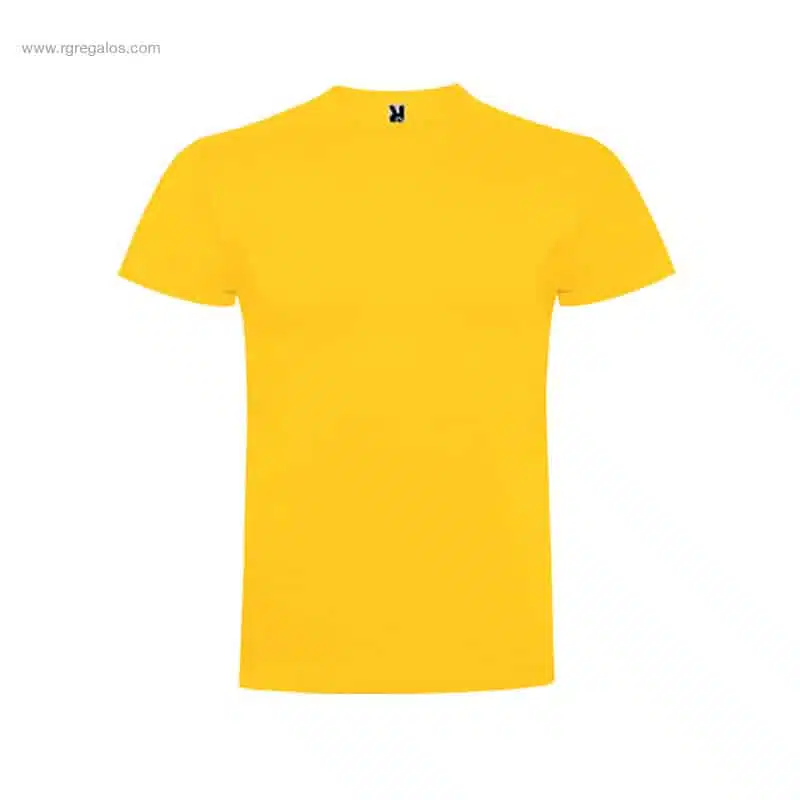 Camiseta personalizada algodón 180gr amarilla merchandising corporativo