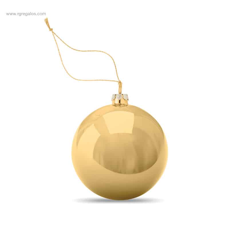 Bola navidad brillante dorada en PP para regalo de empresa navideño