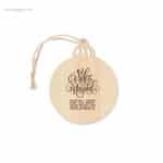 Bola navidad madera personalizada con logo para regalo promocional ecológico