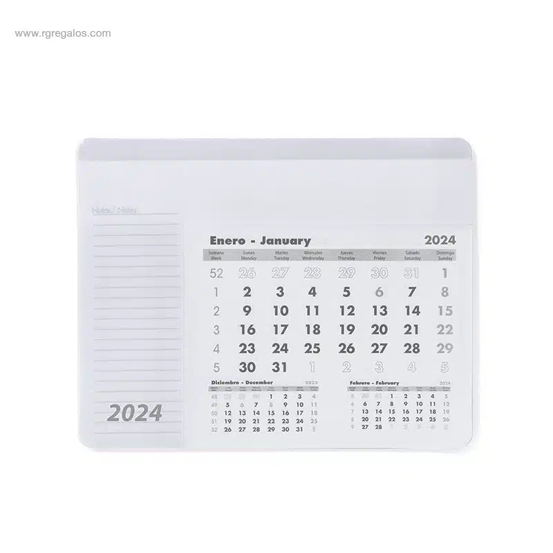 Alfombrilla calendario calendario 2024 blanco para logo