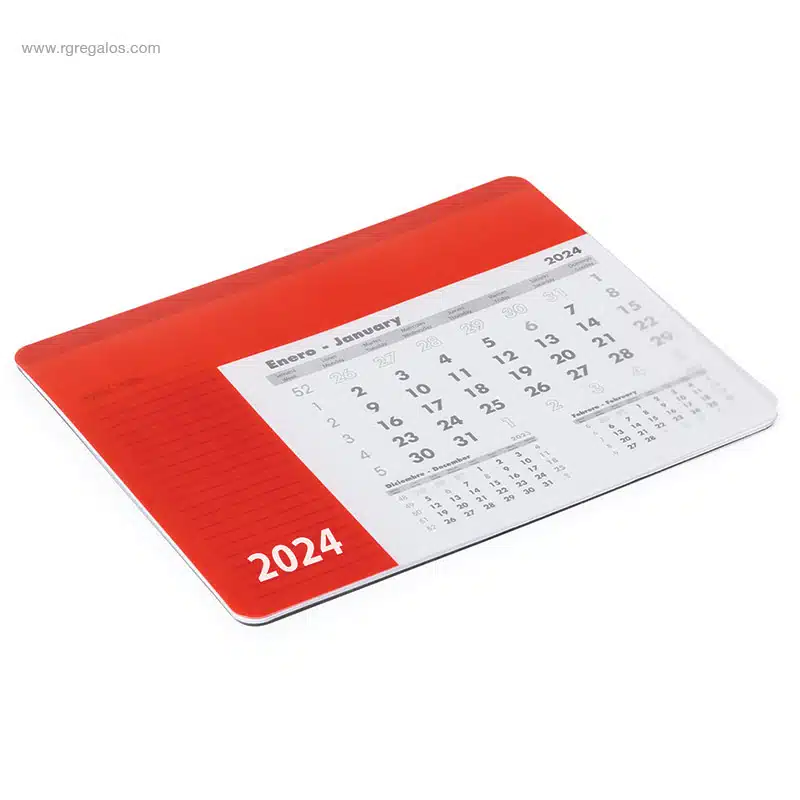 Alfombrilla calendario calendario 2024 rojo pvc