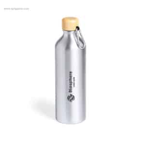 Botella aluminio tapón bambú 800ML logo láser