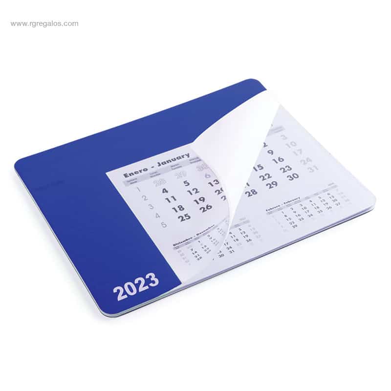 Calendario alfombrilla 2023 azul para personalizar