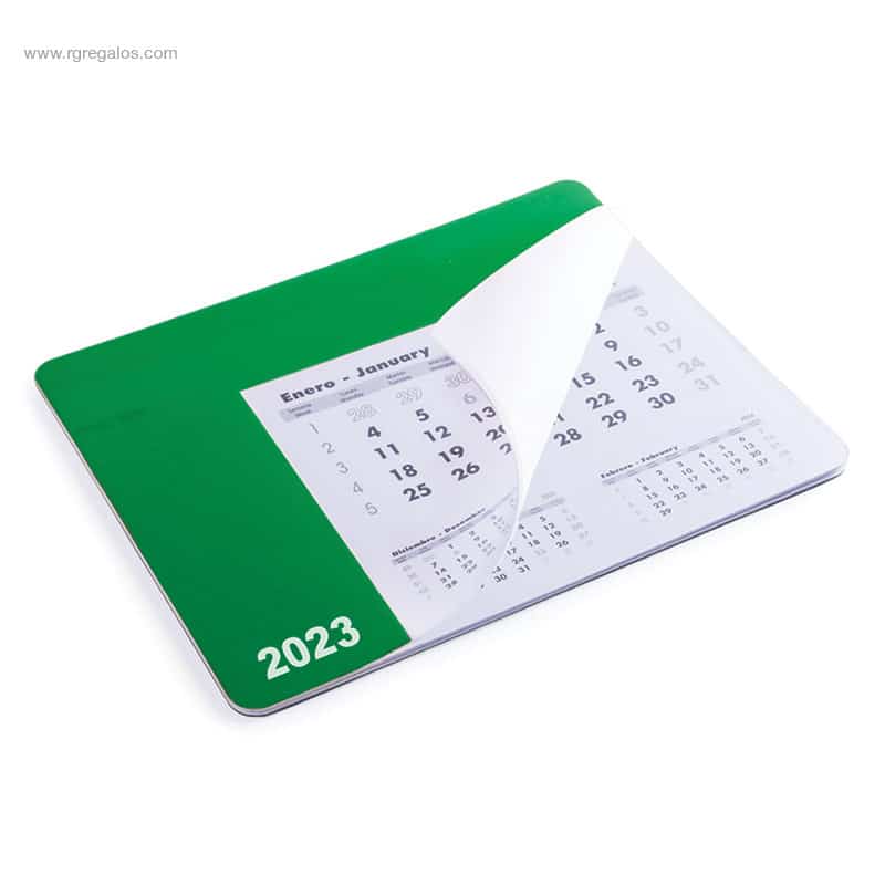 Calendario alfombrilla 2023 verde para personalizar