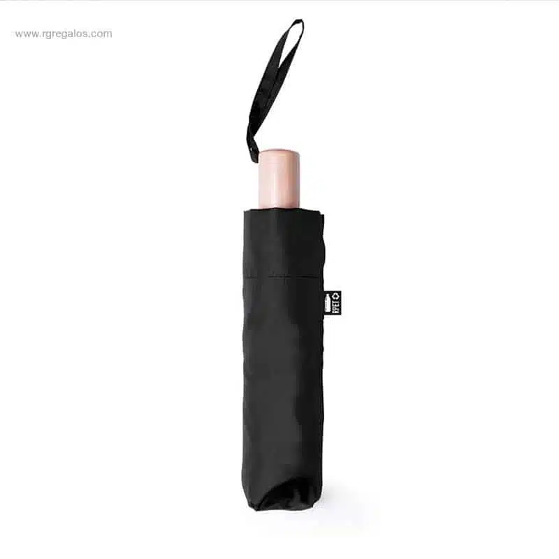 Paraguas plegable en RPET negro para regalo publicitario